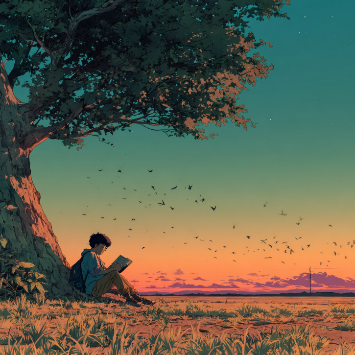primic0881_anime-style_illustration_of_a_student_sitting_under__08ad2079-966a-4964-af20-12b5d2269f50.webp